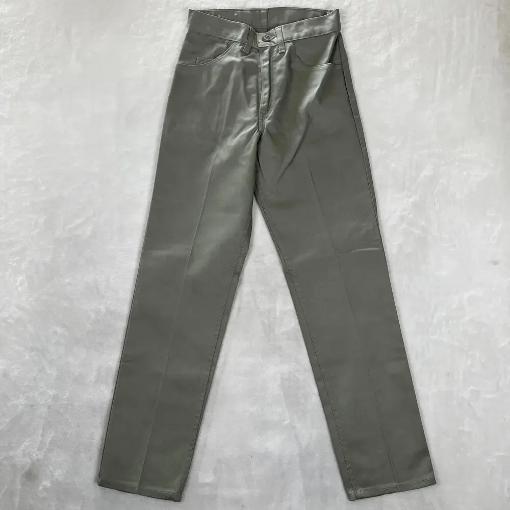 Vintage Levi's STA-PREST Pants Mens 27x29 Green Straight Wrinkle Resistant Big E